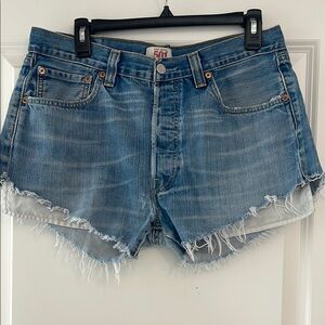 Levi's Blue Distressed Jean Shorts Vintage-Inspired
